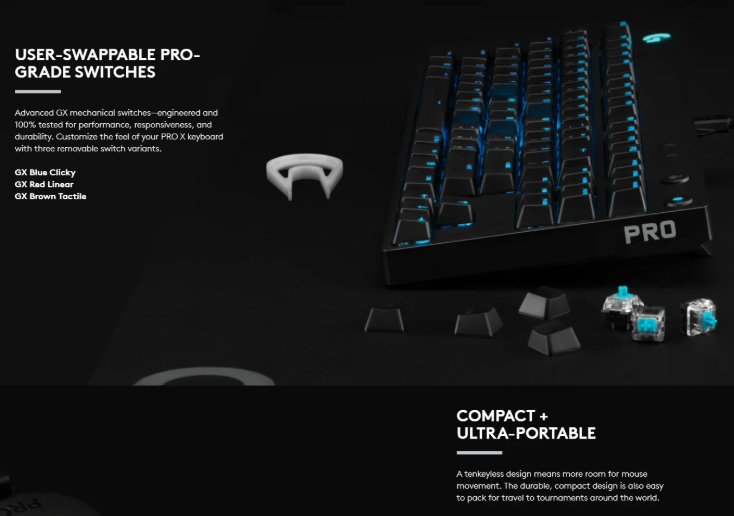 Logitech G PRO X Gaming Keyboard 機械電競鍵盤 - Black