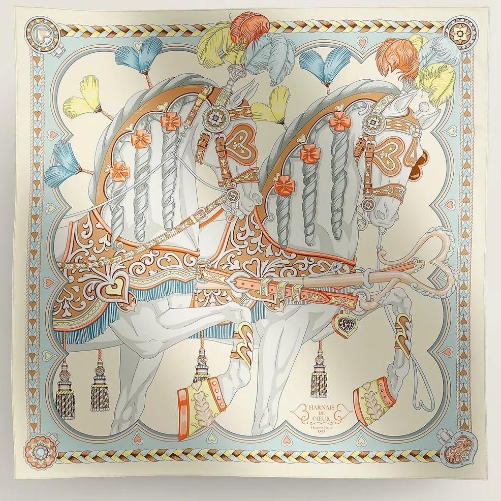 Hermes harnais de coeur scarf 90 (Brand New)